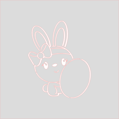 Girl Bunny w Egg PYO Stencil Digital Download