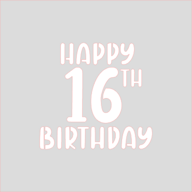 Happy 16th Birthday Stencil Digital Download