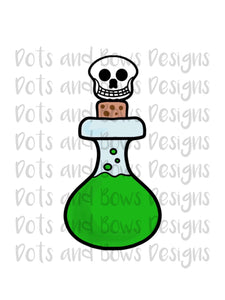 Skull Potion Bottle Cutter - Dots and Bows Designs
