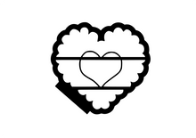 Load image into Gallery viewer, Scalloped Heart Cutter - Dots and Bows Designs
