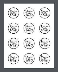You're the Best BW Package Tags - Dots and Bows Designs