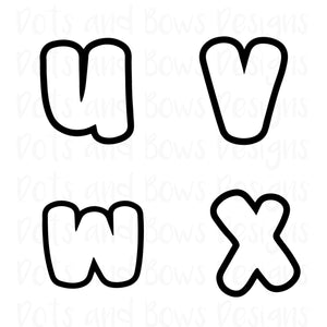 Lower Case Alphabet Cutters Set - Dots and Bows Designs