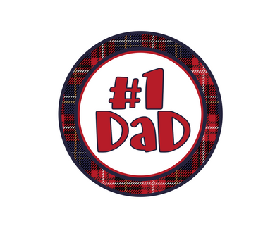 #1 Dad Plaid Package Tags - Dots and Bows Designs