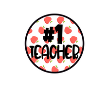Load image into Gallery viewer, #1 Teacher Apples Package Tags - Dots and Bows Designs
