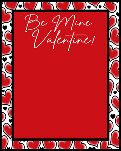 Be Mine Valentine Card 4x5 - Dots and Bows Designs