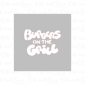 Burgers on the Grill Stencil Digital Download CC - Dots and Bows Designs