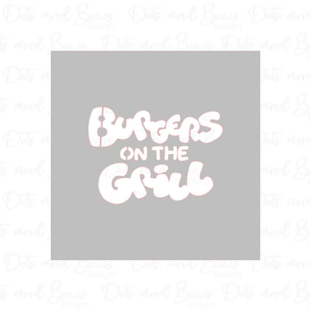 Burgers on the Grill Stencil Digital Download CC - Dots and Bows Designs
