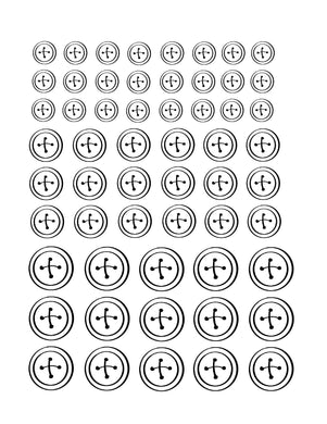 Buttons Icing Transfer Sheets - Dots and Bows Designs