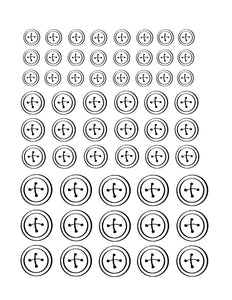 Buttons Icing Transfer Sheets - Dots and Bows Designs