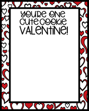 Load image into Gallery viewer, Cute Cookie Valentine Card 4x5 - Dots and Bows Designs