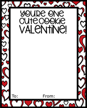 Load image into Gallery viewer, Cute Cookie w/TF Valentine Card 4x5 - Dots and Bows Designs