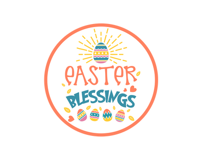 Easter Blessings Orange Package Tags - Dots and Bows Designs