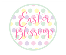 Load image into Gallery viewer, Easter Blessings Polka Dot Green Package Tags - Dots and Bows Designs