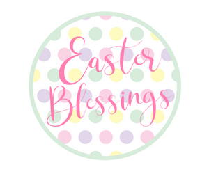 Easter Blessings Polka Dot Green Package Tags - Dots and Bows Designs