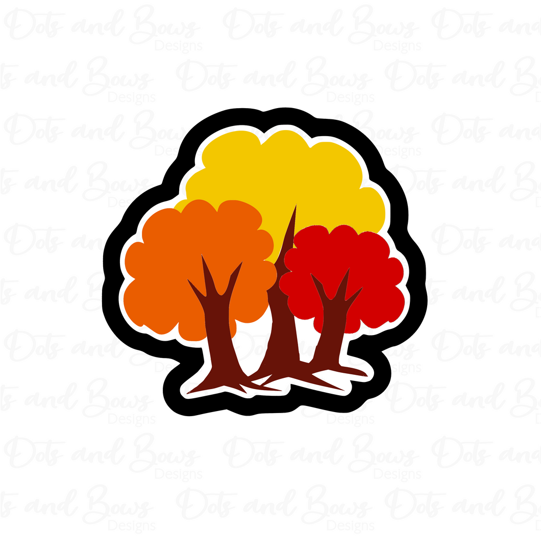 Fall Tree Trio Cutter - Dots and Bows Designs