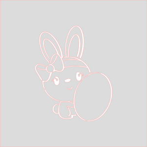 Girl Bunny w Egg PYO Stencil
