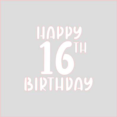 Happy 16th Birthday Stencil