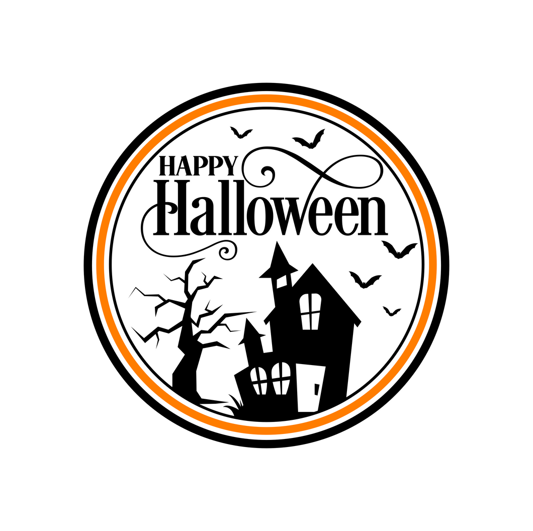Happy Halloween Haunted House Package Tag