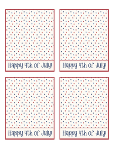 Happy 4th of July Stars 4x5 Backer Card