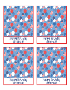 Happy Birthday America 4x5 Backer Card