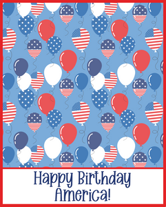 Happy Birthday America 4x5 Backer Card