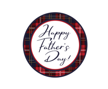 Load image into Gallery viewer, Happy Father&#39;s Day Plaid Script Package Tags - Dots and Bows Designs