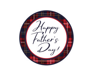 Happy Father's Day Plaid Script Package Tags - Dots and Bows Designs