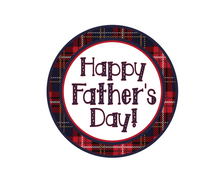 Load image into Gallery viewer, Happy Father&#39;s Day Plaid Package Tags - Dots and Bows Designs