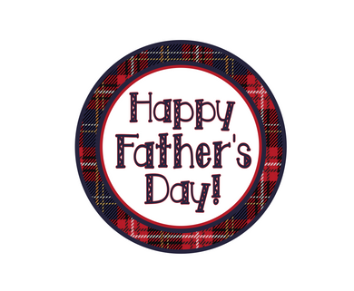 Happy Father's Day Plaid Package Tags - Dots and Bows Designs