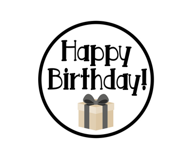 Happy Birthday Black Package Tags - Jawesome - Dots and Bows Designs