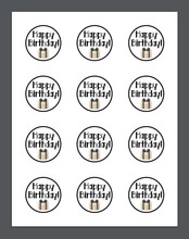 Load image into Gallery viewer, Happy Birthday Black Package Tags - Jawesome - Dots and Bows Designs