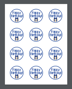 Happy Birthday Blue Package Tags - Jawsome - Dots and Bows Designs