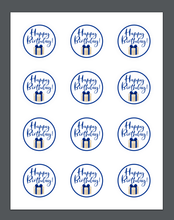 Load image into Gallery viewer, Happy Birthday Blue Package Tags - Stephany - Dots and Bows Designs