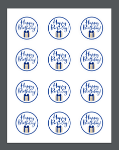 Happy Birthday Blue Package Tags - Stephany - Dots and Bows Designs