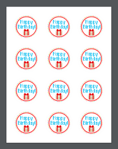 Happy Birthday Red Sprinkles Package Tags - Dots and Bows Designs