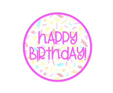 Happy Birthday Bright Pink Package Tags - Cali - Dots and Bows Designs