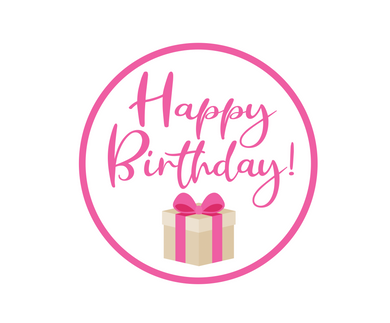 Happy Birthday Pink Present Stephany Package Tags - Dots and Bows Designs