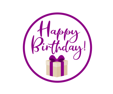 Happy Birthday Purple Present Stephany Package Tags - Dots and Bows Designs