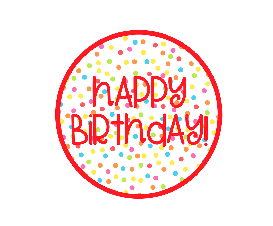 Happy Birthday Red Cali Package Tags - Dots and Bows Designs