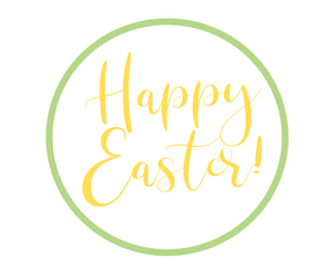 Happy Easter Green/Yellow Package Tags - Dots and Bows Designs