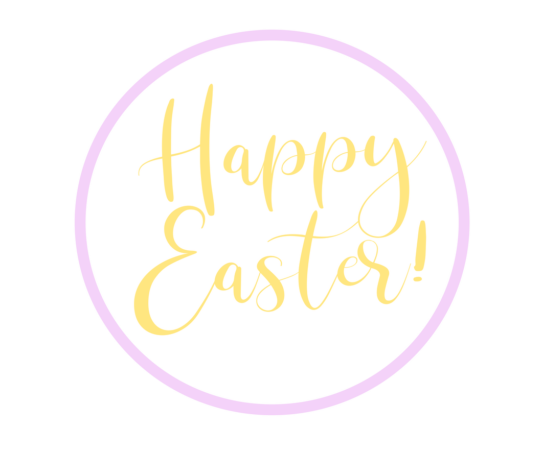 Happy Easter Purple/Yellow Package Tags - Dots and Bows Designs
