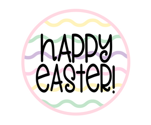 Happy Easter Squiggles Pink Package Tags - Dots and Bows Designs