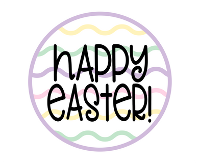 Happy Easter Squiggles Purple Package Tags - Dots and Bows Designs