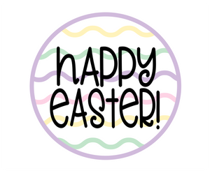 Happy Easter Squiggles Purple Package Tags - Dots and Bows Designs