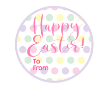 Load image into Gallery viewer, Happy Easter To From Polka Dot Purple Package Tags - Dots and Bows Designs