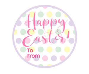 Happy Easter To From Polka Dot Purple Package Tags - Dots and Bows Designs