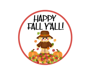 Happy Fall Y'all Scarecrow Package Tag - Dots and Bows Designs