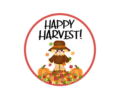 Happy Harvest Scarecrow Package Tag - Dots and Bows Designs