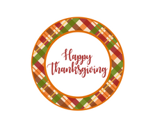 Load image into Gallery viewer, Happy Thanksgiving Plaid Package Tag - Dots and Bows Designs