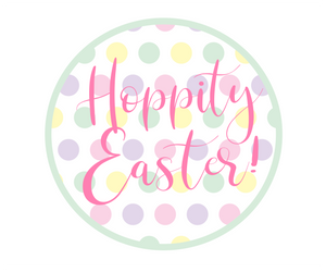 Hoppity Easter Polka Dot Green Package Tags - Dots and Bows Designs